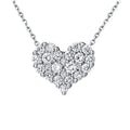 18k Pure Gold Moissanite VVS Heart Necklaces Dubai Mama Cluster Layered Thick Chian Real Gold Necklaces Fine Jewelry