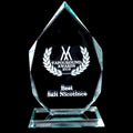 Pujiang Factory Sale clear Crystal Glass Trophy Plaques Custom logo Laser Engraved Glass Award Trophies