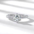 18k White Gold 1.0 CT Classic 6-Prong Lab-Grown Diamond IGI Certified Engagement Ring Graduated Side Stones Promise Bridal Ring