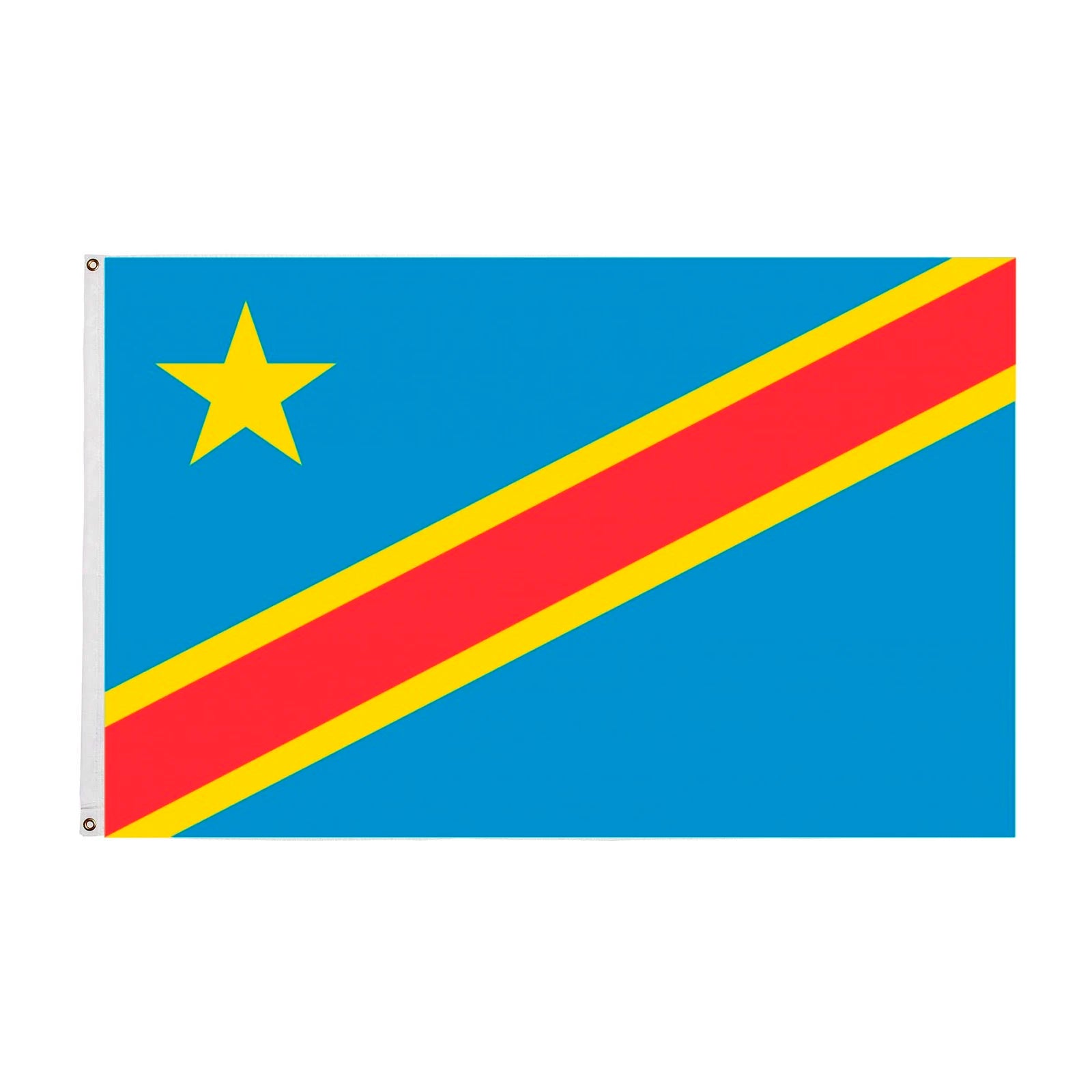 Ready to Ship 100% Polyester 3x5ft Stock Kinshasa Democratic Republic of the Congo Flag