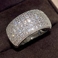 CAOSHI 2025 Cheap Jewelry Big Width Micro Paved CZ Ring Hip Hop Rock Punk Half Full Iced Out Cubic Zircon Finger Rings Men Women