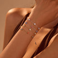 Fashion Chain Gold Colorful Cubic Zircon Diamond Stainless Steel Bracelet Bangle for Women