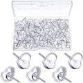 100pcs/box Mixed Colors Clear Heart Shaped Pushpins Plastic Thumb Tacks Transparent Cute Drawing Decorative Thumbtack