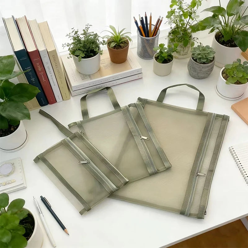 Batch Customized Nylon Zipper File Bags A4/A5/A6 Size with Handles Portable File Bag with Multi-functional Storage Capabilities
