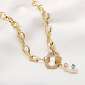High Quality Beautiful Women Necklace Clasp Lock Irregular Shaped Natural Pearl Pendant Jewelry Necklace