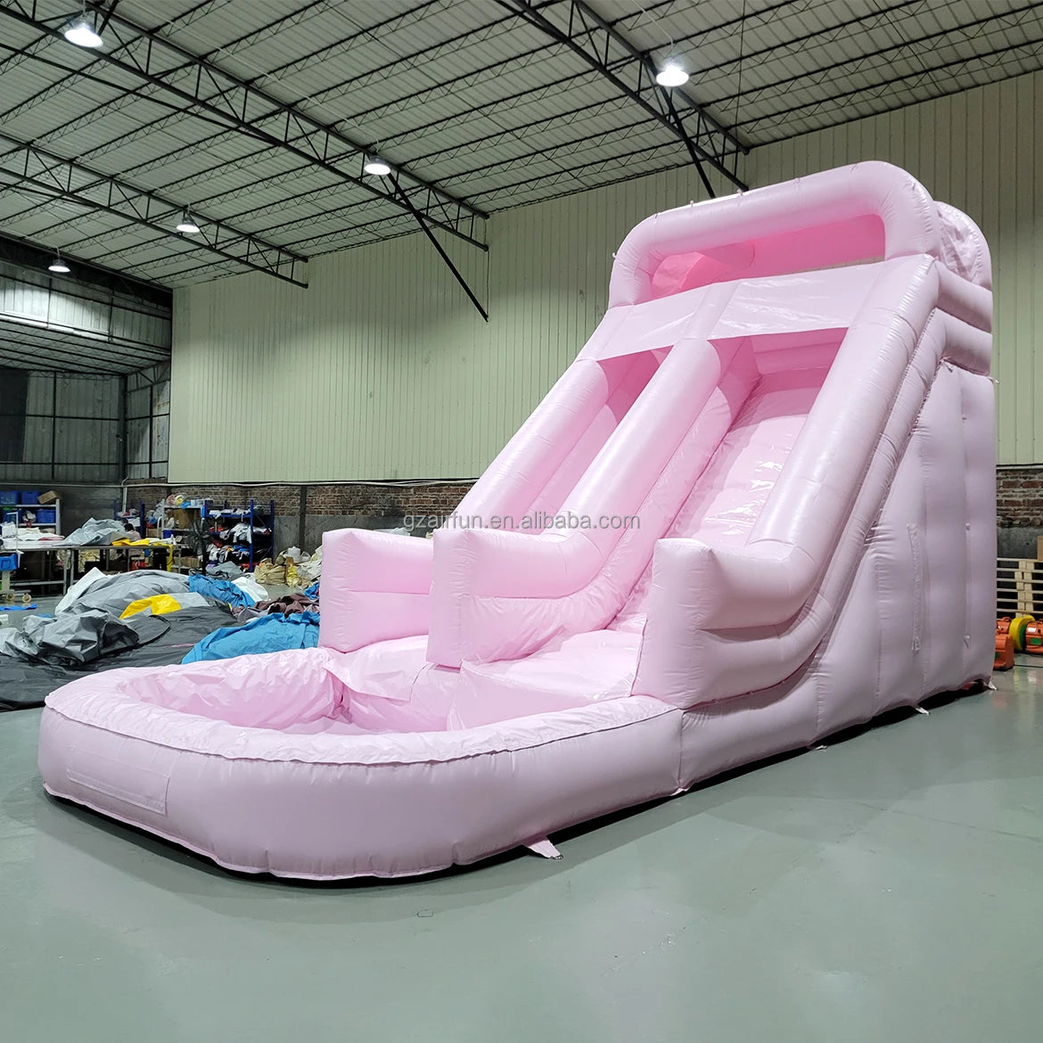 13ft Height Custom Commercial PVC Inflatable Pastel pink Color Water Slide With Pool for Fun and Balls