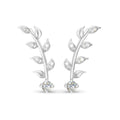 Elegant Trendy Olive Leaf Earrings Women 0.3ct D VVS Real 925 Silver Climber Diamond Moissanite earrings women luxury studs