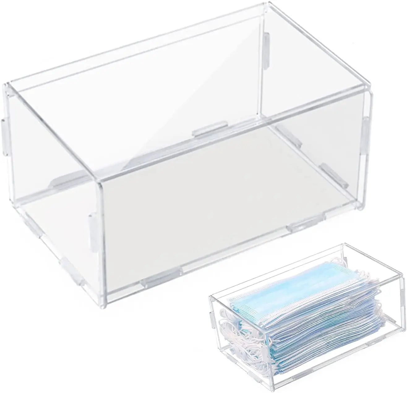 Face Mask Dispenser Mask Storage Box  Mask Holder Item Storage Box for Home or Office and Car High Clarity Acrylic Container