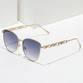 Sunway Eyewear Custom Designer Logo New Trending Metal Sun Glasses Cat Eye Luxury Sunglasses for Women