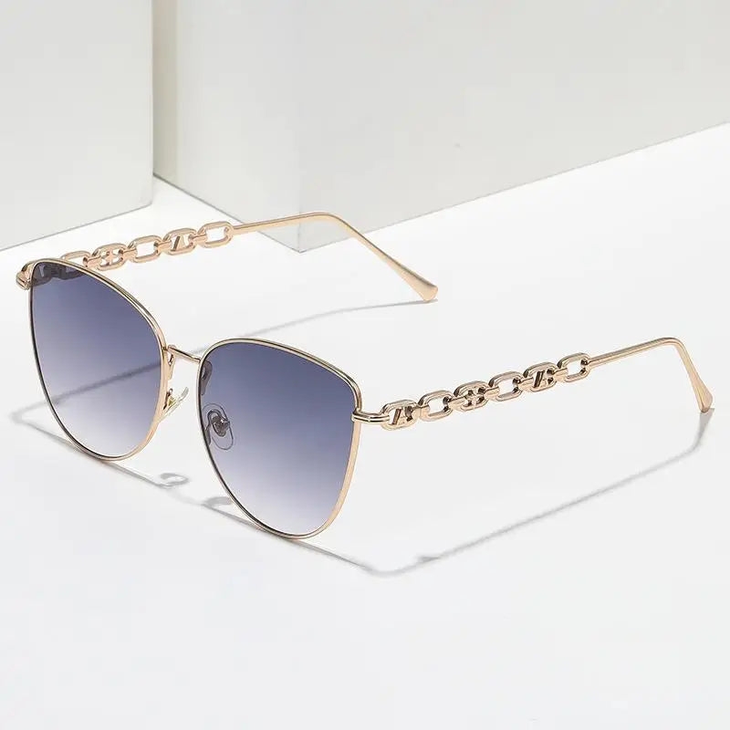 Sunway Eyewear Custom Designer Logo New Trending Metal Sun Glasses Cat Eye Luxury Sunglasses for Women