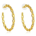 Haute Couture Trendy Unisex Brass Electroplated Gold Inlaid Zircon Large Hoop Earrings Ear Buckle Jewelry Customization