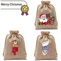 Wholesale Custom Designed Cotton Gift Bag 10*14cm Pouch Celebrating Christmas Element Jute Bundle Pocket Blank for Gift