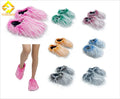 Hot Sale Fuzzy Slippers Solid Color Chic Cozy Commuting Slippers Big Size Fashion Women Closed Toe Fur Slipper