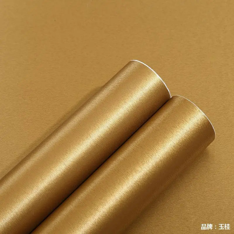UDK Thicken Brushed Gold Metallic Design Wall Paper PVC Adhesive Decorative Film