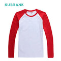 Subbank Wholesale in Stock Colored Long Sleeve Sublimation Tshirts Blanks Custom Printing Man Women Cotton Sublimation T Shirts