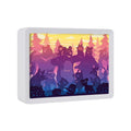 Masha and the Bear Cartoon Series Paper Cut Light Box 3D Shadow Box Frame Wall Art 3D Paper Cut Light Box