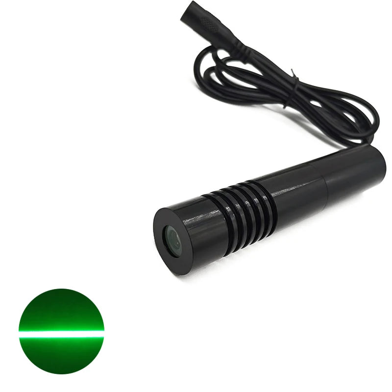 High Stability D22mm 520nm 300mW 110 Degrees Clear and Bright Aluminum Glass Lens Industrial Grade Green Line Laser Module