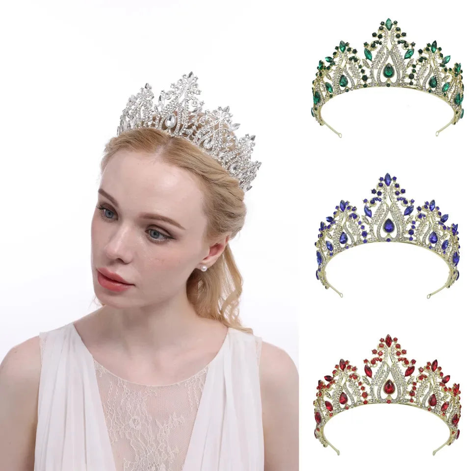 Luxurious Rhinestone Party Hair Accessories Bridal Wedding Bling Crystal Tiara and Crowns Wedding Tiara Bridal Crown