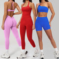 New Design Seamless Outdoor Sport Gym Fitness Sets Women 5pcs Solid Color Workout Training Sets Good Elastic Ladies Fitness Wear