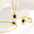 Hot Sale Retro Fashion Stainless Steel Plated 18K Gold Trendy Vintage Fine Rings Bracelet Pendant Necklace Jewelry Set for Women