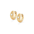 1 Pair S925 Sterling Silver Simple Diamond Hoop Earrings Women