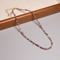 Minimalist Bohemian Natural Tourmaline Beaded Necklace Choker for Women Men Crystal Energy Stone Beach Necklace Bracelet Gift