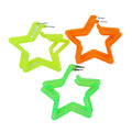 Big Round Star Heart Neon Color Acrylic Hoop Earrings for Women Punk Hiphop Large Circle Earring Fashion Party Jewelry Gifts