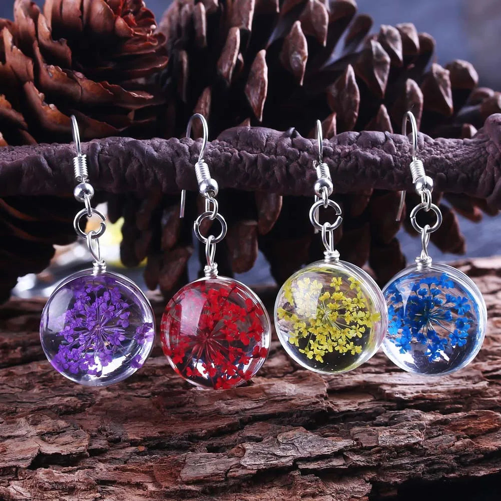 Resin Jewelry Epoxy Raisin Flower Floral Stud Earings for Women Wholesale