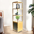 Space-saver Bathroom Nature 4-tier Wooden Accessories Organizer Bookcases Storage Rack Solid Bamboo Bookshelf Floor Style Read