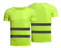 Custom 100% Polyester Hi Vis Reflective Work Safety Working Short Sleeve Shirts Men's Green Orange Reflect Tape Polo t Shirt