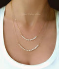 Zooying Multi Layered Pearl Strand Necklace Simple Freshwater Pearl Necklace for Women Wedding Jewelry