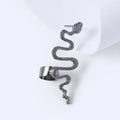 Vintage Style Gold Plated Snake Earrings Women's Fashion Metal Alloy Ear Bone Clip-On Jewelry