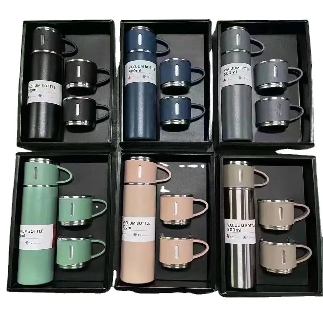 Corporate Business Stainless Steel Vacuum Flask Thermos Mug Gift SetCoffee Travel Cup Leak Proof Mug 500ml Insulated Coffee Cup