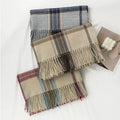Zifeng OEM Xale Turco New Winter Men's Plaid Fringed Cashmere Shawl