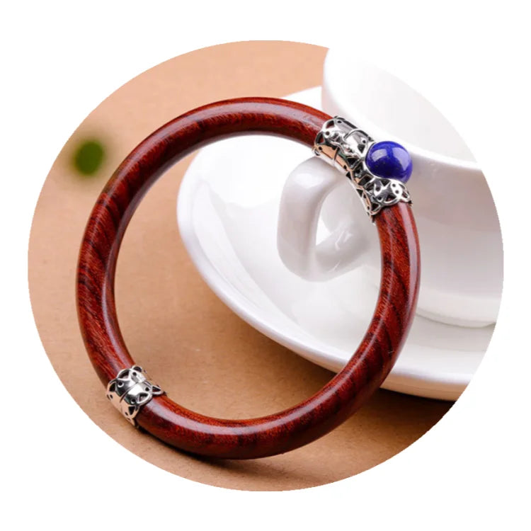 New Design Jade Chicken Blood Red Open Design Lapis Lazuli Sandalwood Bracelet Gemstone Lavender Lapis Lazuli Designer Bangles