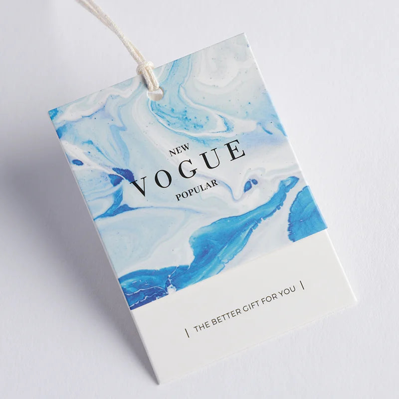 Wholesale Eco-Friendly White Clothing Hang Tags Center Label for Bags Garments Shoes-Paper Material