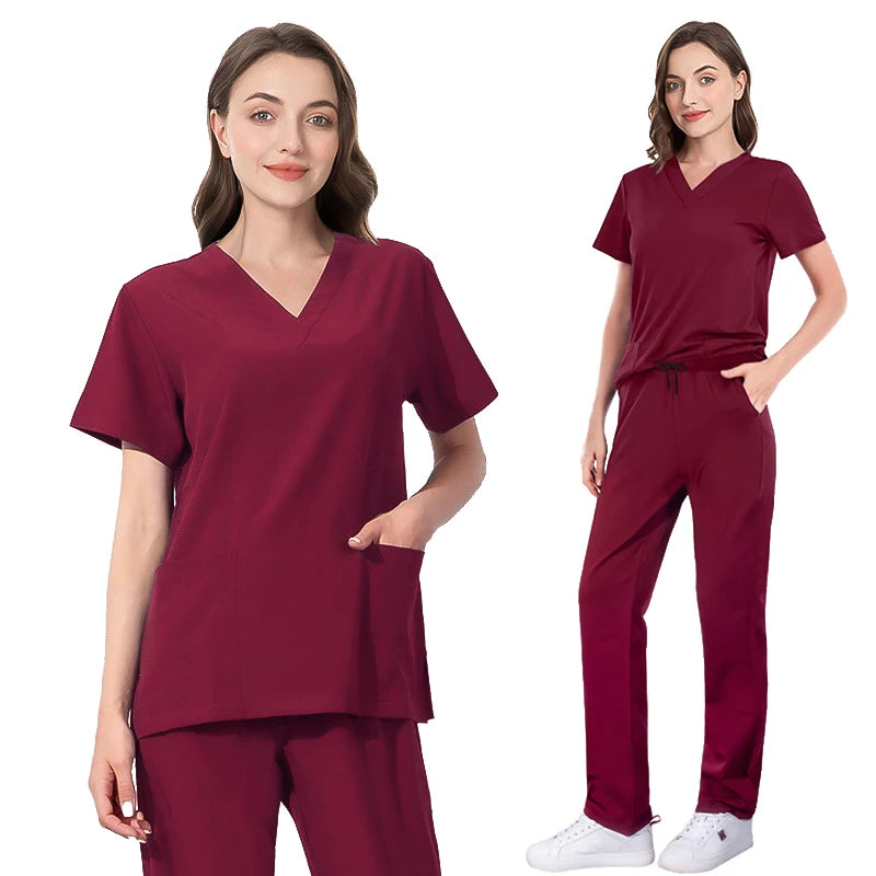 42021 Nursing Jogging Pants Uniform Hospital Doctor Scrubs Clothes Short Sleeve Medical Hospital Uniform Nursing Scrubs Uniform