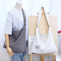 Factory Wholesale Women's Portable Recycled Canvas Shopping Bag Handbag Shoulder Tote for Students