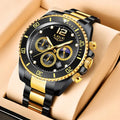 LIGE LG8924 Watch Factory Quartz Watch Men Clock Casual Stainless Steel 24 Hour Moon Phase Watch Sport Waterproof Chronograph