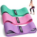 Custom Logo Fitness Workout Yoga Anti Slip Fabric Cotton Loop Bands Hip Booty Bands Resistance Band Sets