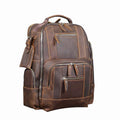Practical Fashion Waterproof Crazy Horse Leather Mountaineering 16 Inch Laptop Bagpack Backpack