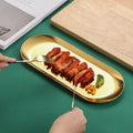 Gold Stainless Steel Tray Restaurant Hotel Serving Tray Metal Jewelry Fruit Sushi Cake BBQ Snack Plateau