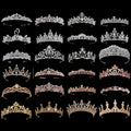 Wholesale Women Pearl Ladies Party Pageant Girl Rhinestone Head Tiara Crown Luxury Silver Princess Light Crown