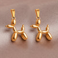 3D Cute Balloon Dog Pendant Stainless Steel Animal Charm Poodle Pet Dog Pendant Cartoon Diy Jewelry Accessories