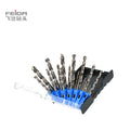 FEIDA 19-Piece High Speed Steel Straight Handle Twist Drill Set 6542 Multilayer Coated Drill Bits for Hardened Steel Machine