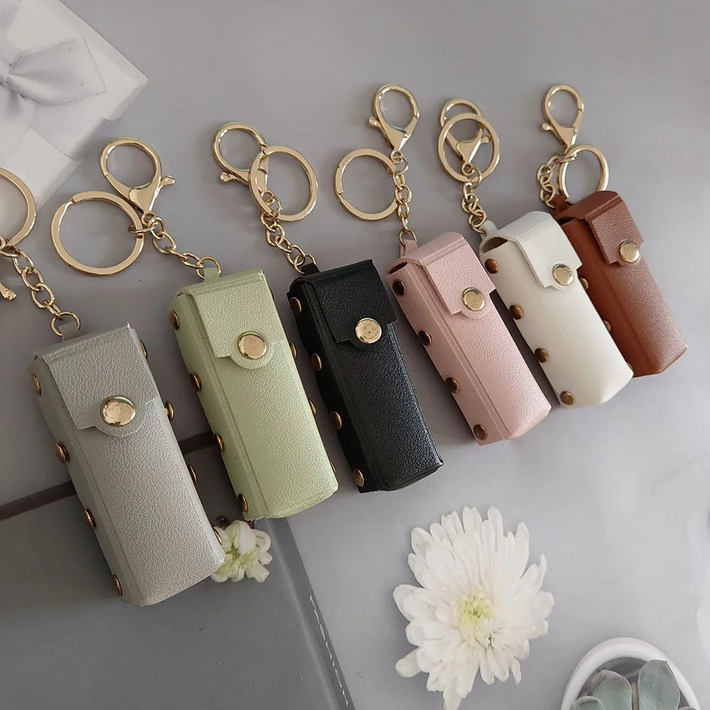 Fashion Lipstick Case Keychain Creative Leather Keychain Lipstick Holder Wholesale