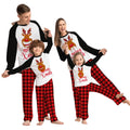 Hot Sale Sets Family New Christmas Parent-Child Set Deer Letters Printed Red Plaid Homewear Two-Piece Pajamas