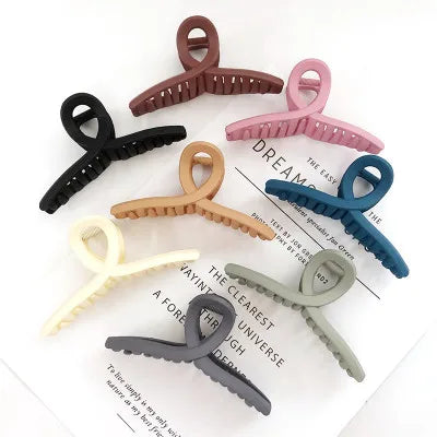 Wholesale Solid Color Frosted Washing Face Hair Claw Fashion Bath Waterproof Hairpin Simple Colorful Hair Claw Clips