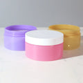 250ml 8 oz Jars Custom Pink Yellow Purple PET Heavy Wall Plastic Jar with 89mm White Flat Lid