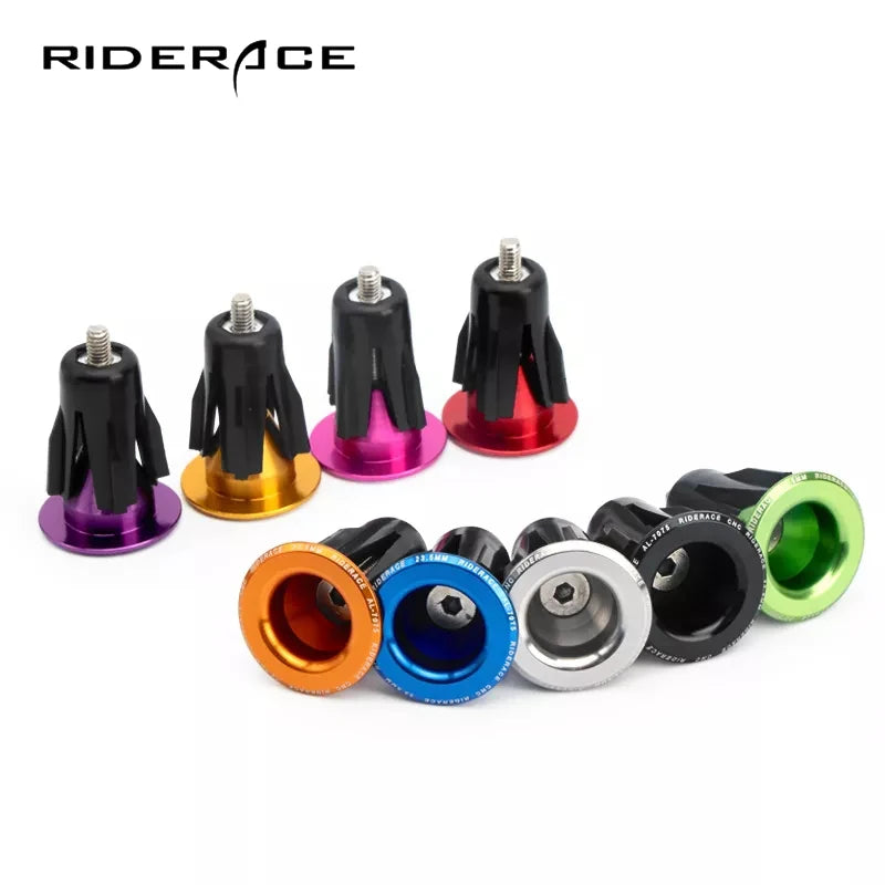 RIDERACE 1 Pair Mountain Handle Bar Grips End Plugs Bicycle Aluminium Alloy Handlebar End Grip Lock for Bike Handlebar Accessory